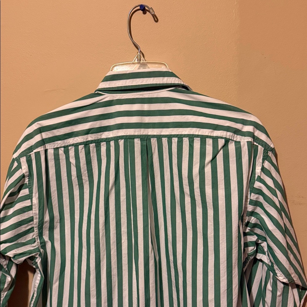 J Crew Women’s Green and White Striped Button down Shirt - Picture 8 of 9